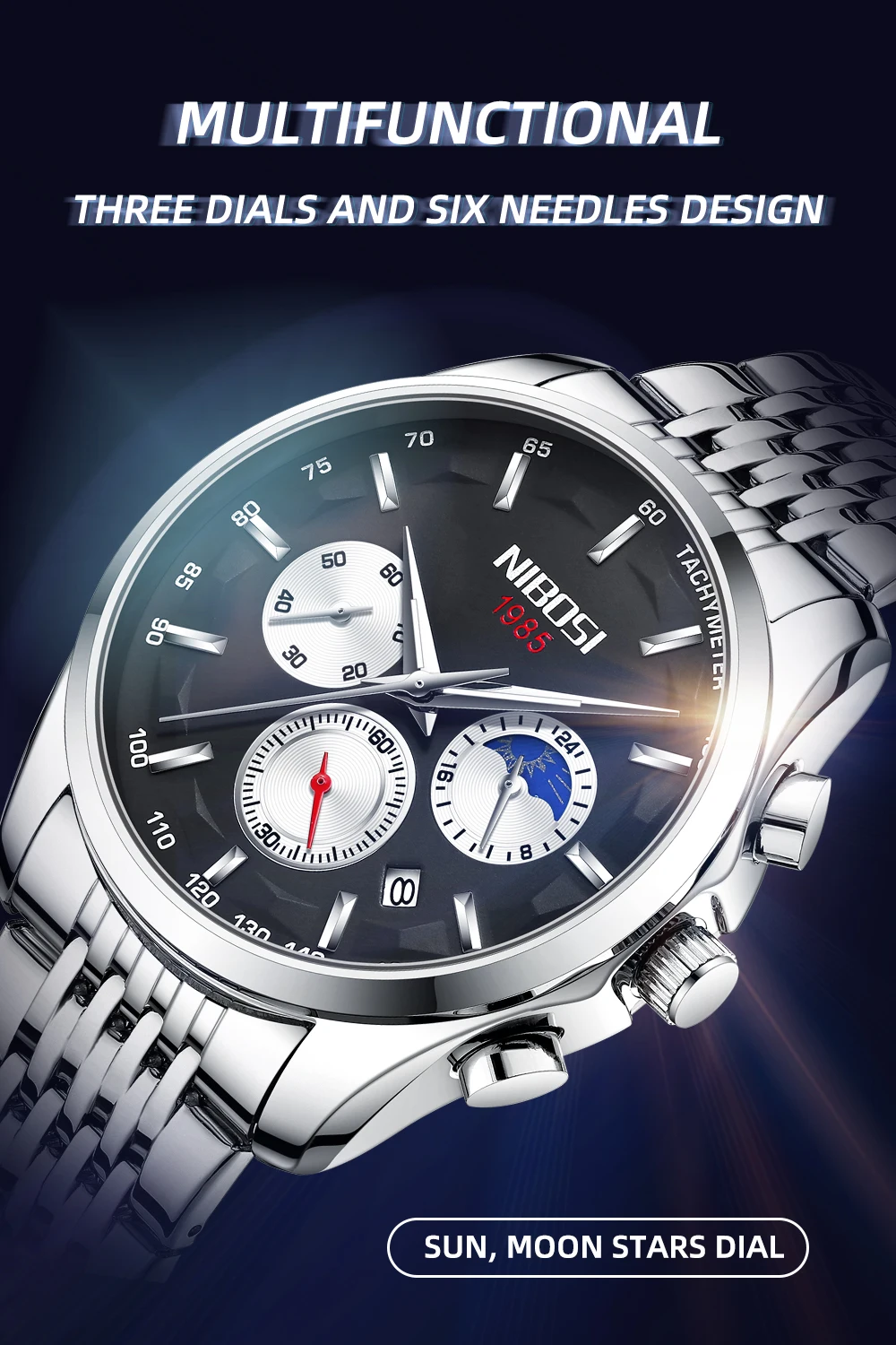 NIBOSI 2022 Relogio Masculino Fashion Brand Luxury Mens Watches Stainless Steel Waterproof Sports Quartz Men Watch For Gift Box
