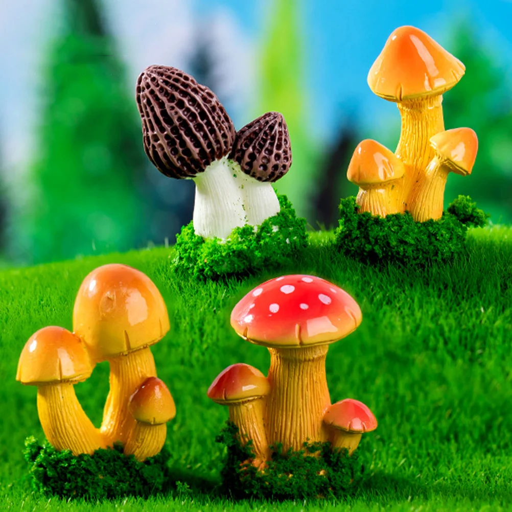 

8 Pcs Micro Landscape Mushroom Bonsai Tiny Resin Birthday Decoration for Girl Plant