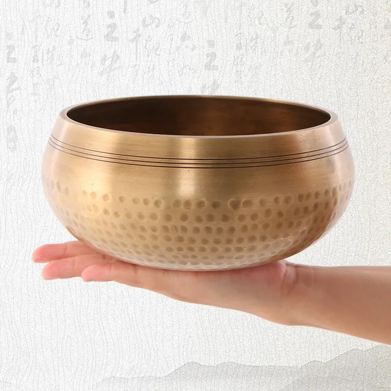 Buddha Sound Bowl Stainless Steel Bowl Nepal Handmade Buddha Sound Bowl Yoga Meditation Chanting Bowl Brass Chime Handicraft Music Therapy Tibetan Singing