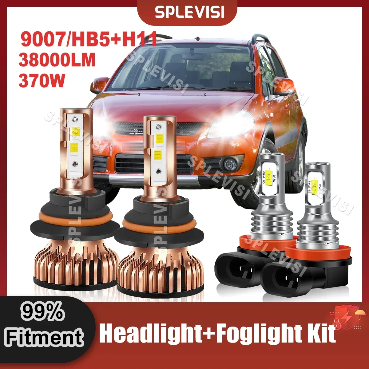 

LED Headlight Combo Bulbs 9007/HB5 High Low Beam+H11 Foglight Conversion Kit For Suzuki SX4 2007 2008 2009 2010 2011 2012 2013