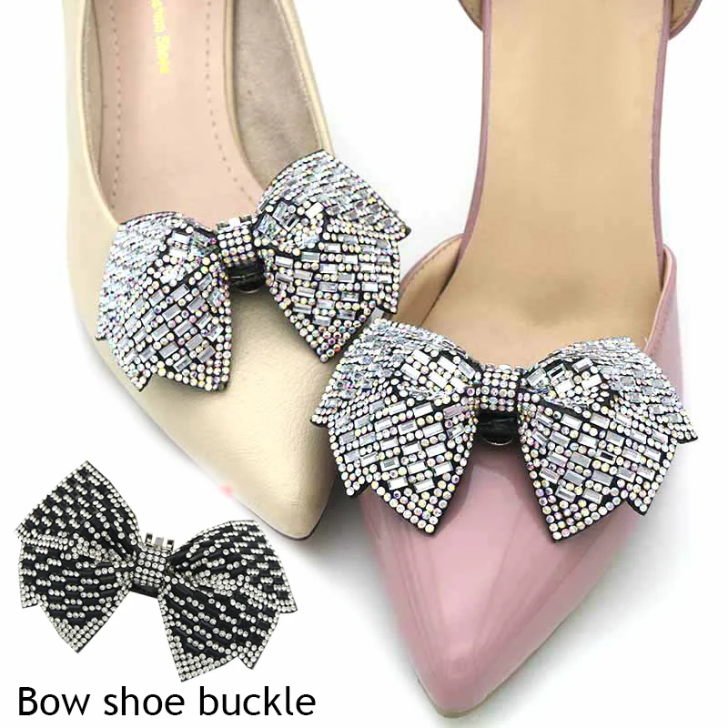 Rhinestones Bow Bride Shoes Buckles Prom Crystal Shoe Clips Shoes Decorations Charm DIY Party Wedding Women Shoes Accessories