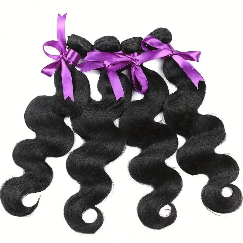 4 Bundles Body Wave Hair Unprocessed Brazilian Virgin Weave Body Wave Human Hair Extensions For Women Natural Color 400g