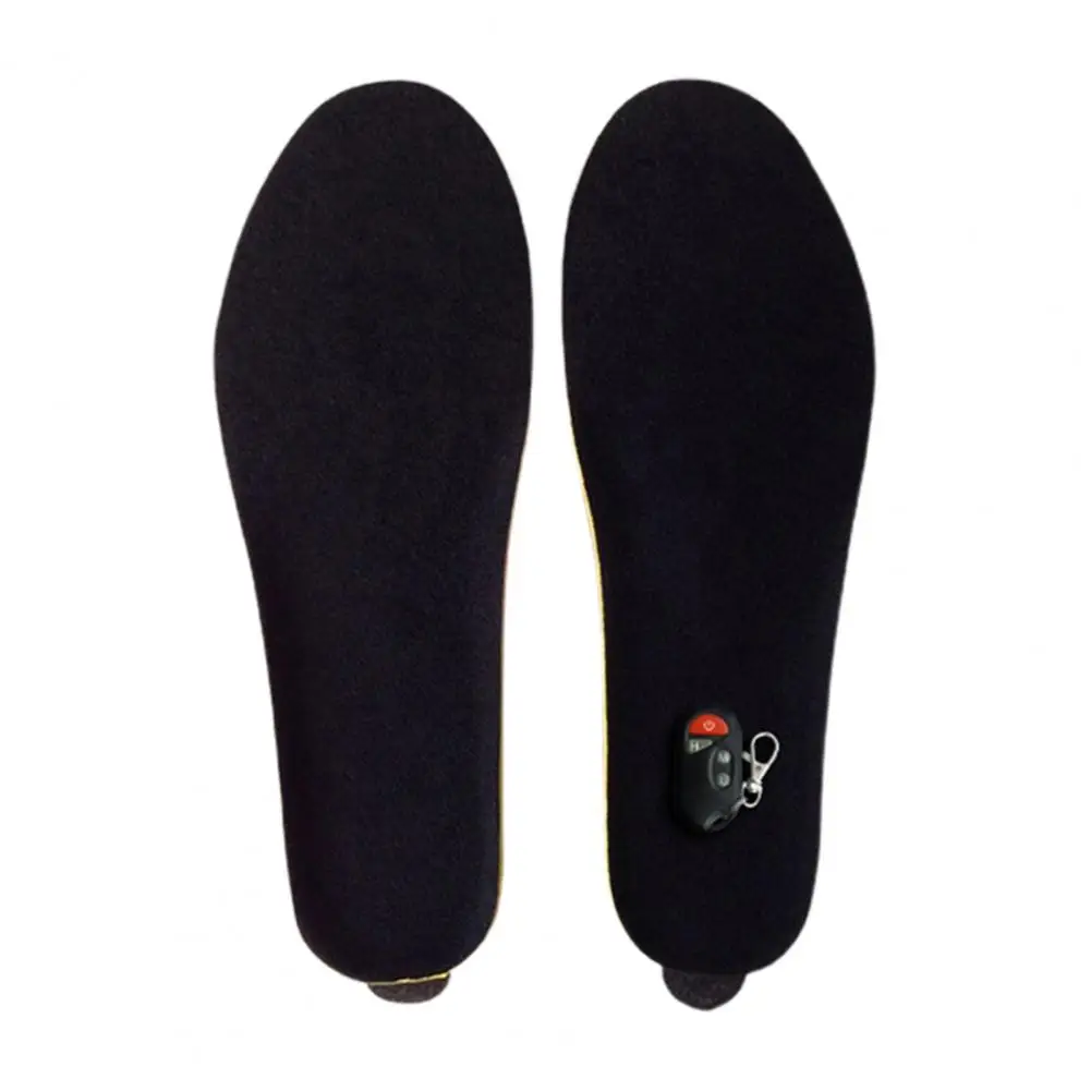 1 Pair Heated Insole Rechargeable Keep Warm Winter Washable Electric Thermal Shoe Insole with Remote Control for Daily Wear