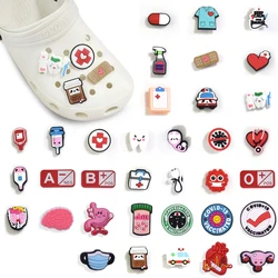 PVC Shoe Charms for Doctor Shoe Accessories Nurse Shoe Decoration Shoe Buckles for Clogs Sandals Clog X-mas Gifts  Buckle