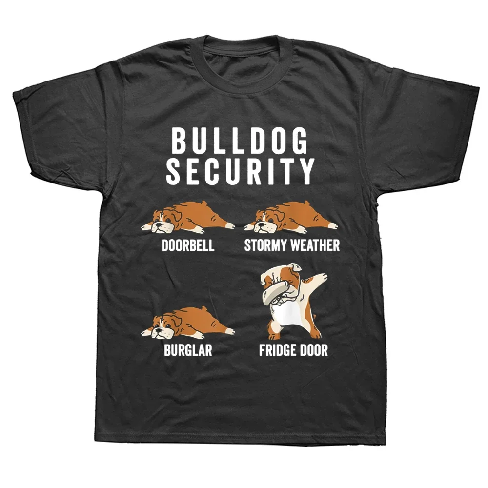 T-shirt humoristique en coton à manches courtes pour homme, motif bouledogue anglais, sécurité, cadeau idéal pour un anniversaire ou un été_voghion.com