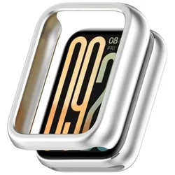 Sleek PC Hollow Case with Bumper Cover & Screen Protector for Mi Band 9 Pro (Silver)