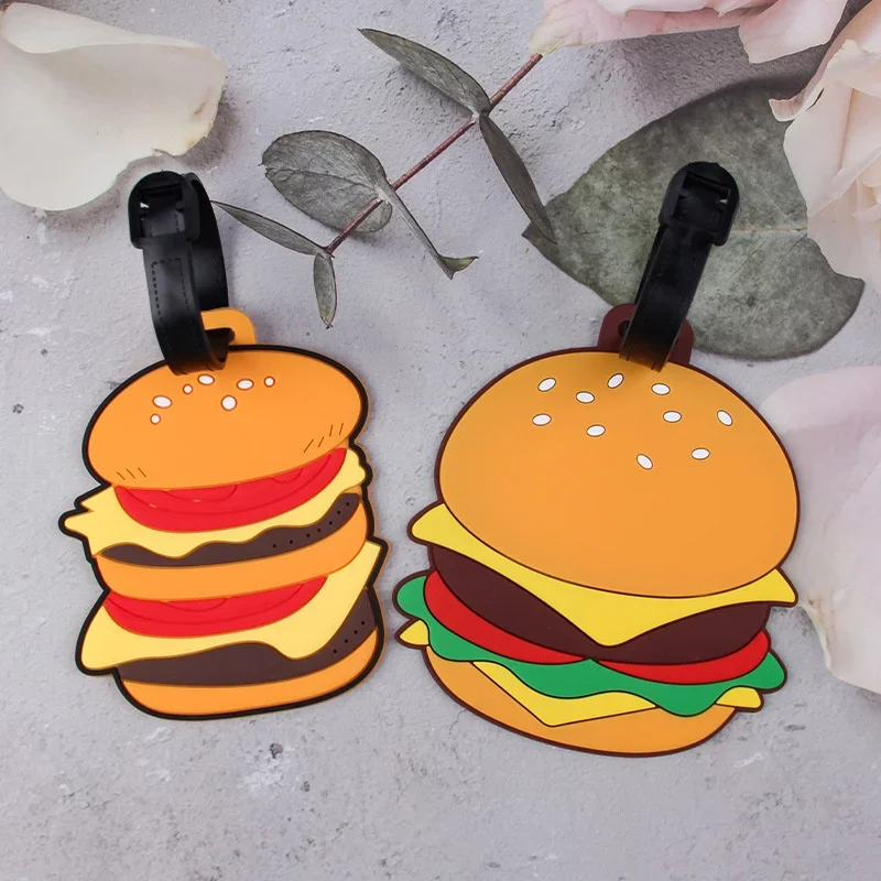 Creative Cartoon Hamburger Koala Luggage Tag and ID Holder