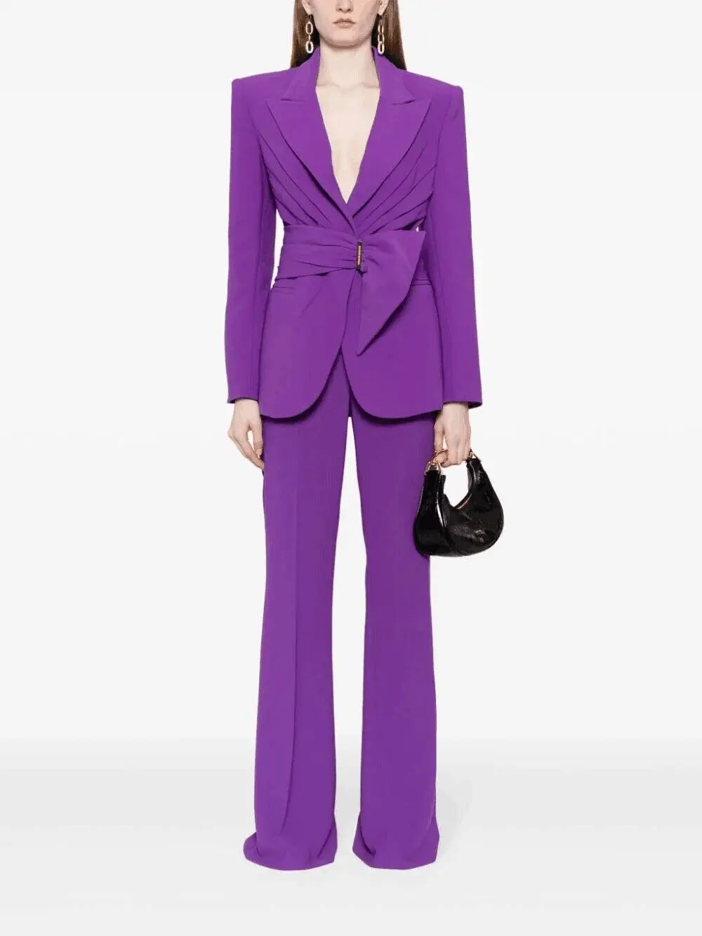 HIGH STREET New Casual 2024 All Seasons Designer Runway Fashion Elegant Women's Waistband Slim Fit Blazer Suit Pants Set 2Pieces