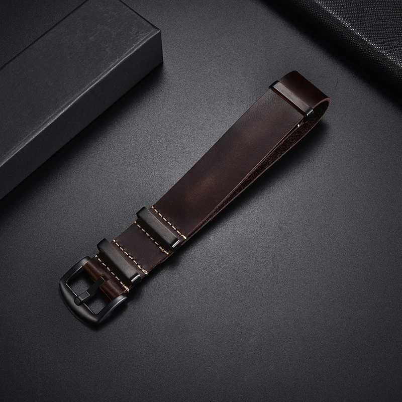 Vintage Genuine Leather Watch Strap – Classic Cowhide Wristband Replacement