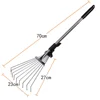 Leaf garden leaf rake Fan Rake with Handle Retractable Gardening Cleaner Rake for Leaf Grass garden metal rakes Lawn garden 6