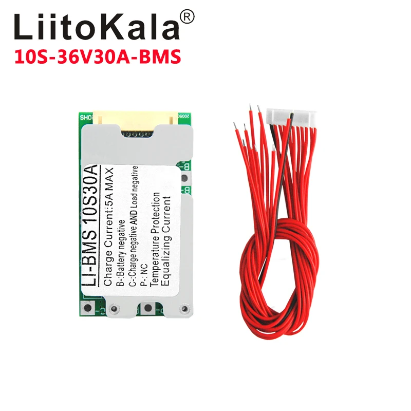 LiitoKala BMS 10S/13S/16S/20S 36V/48V/60V/72V 30A Li-ion Lithium Battery Charger Protection Board Battery BMS With Balance Funct