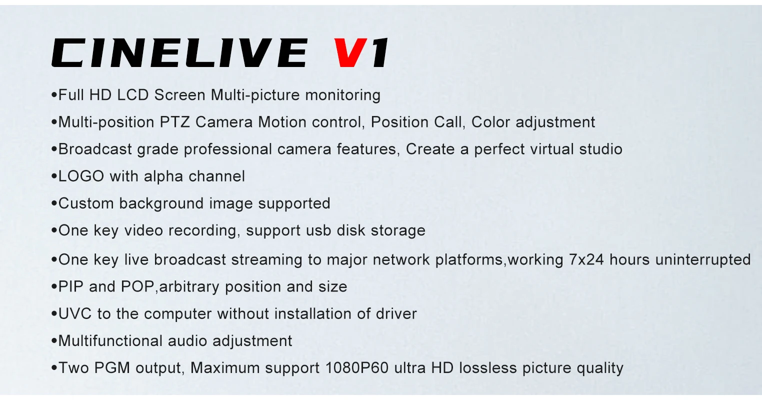 Cinetreak Cinelive V1 4-CH HDMI Video Mixer Switcher FHD compatible for Live Str