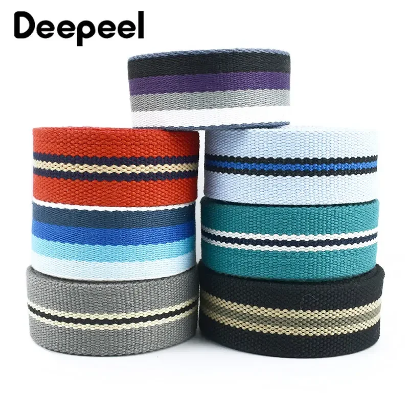 

2Meters Cotton Stripe Webbing Tape 38mm Bag Strap By The Meter Safety Belt Clothes Luggage Lanyard Dog Leash Sewing Accessories