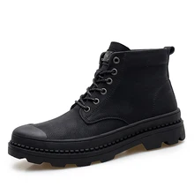 

Men's Trendy Fashion Second Cowhide Casual Martin Boots Male Mid-high Ankle Tooling Boot Autumn Without Plush Winter With Plush