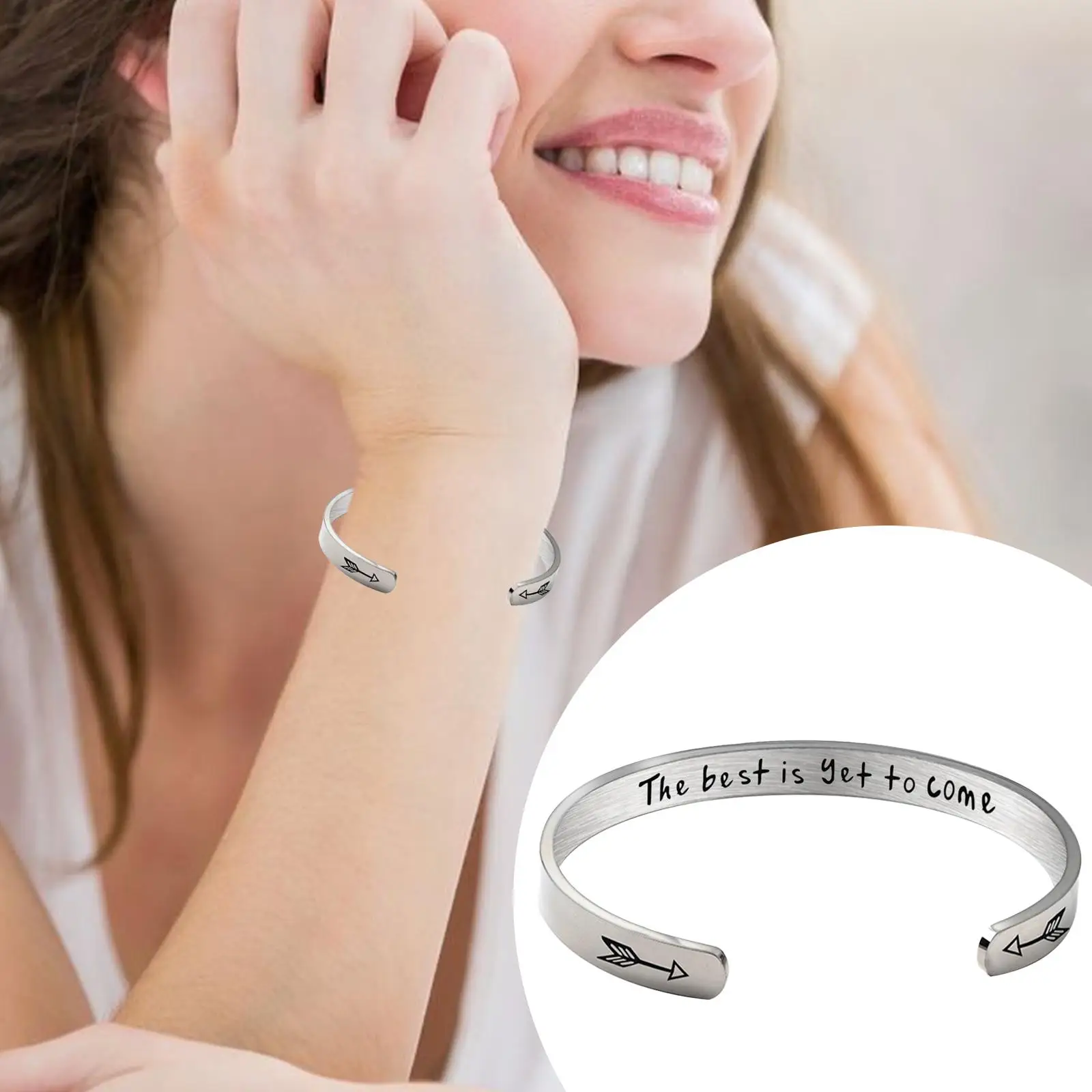 

Браслет-манжета из нержавеющей стали, открытый украшение для помолвки, Дня благодарения, дня рождения, свадьбы, мамы