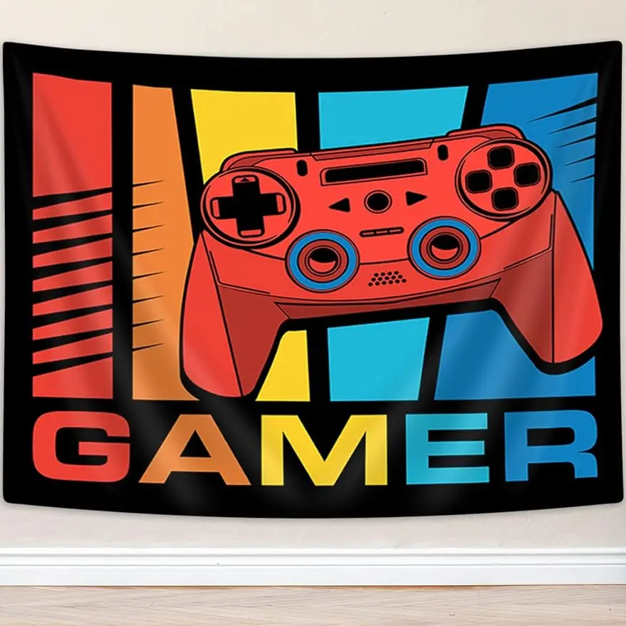 

Gamer Tapestry Wall Hanging For Bedroom, Modern Video Game Wall Art Tapestries For Men Teen Boy Girls Living Room