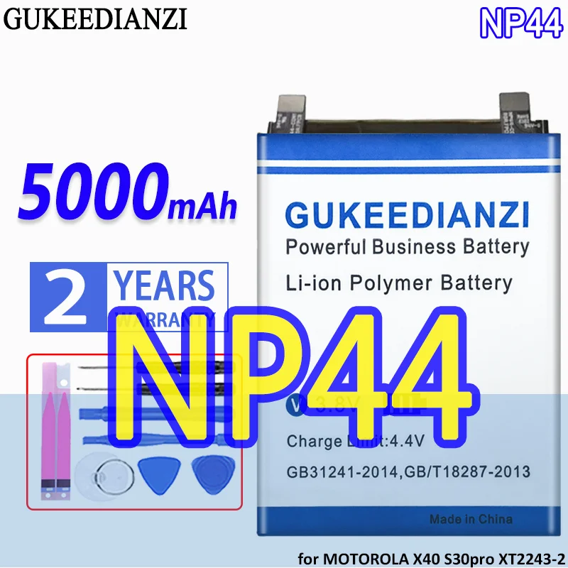 

High Capacity GUKEEDIANZI Battery NP44 5000mAh for MOTOROLA moto X40 XT2301-5 PF46 S30pro S30 Pro XT2243-2