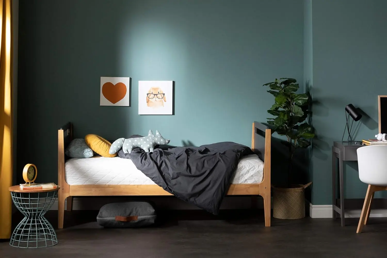 South Shore Bebble Bunk Bed, Twin, Charcoal Gray and Exotic Wood 5