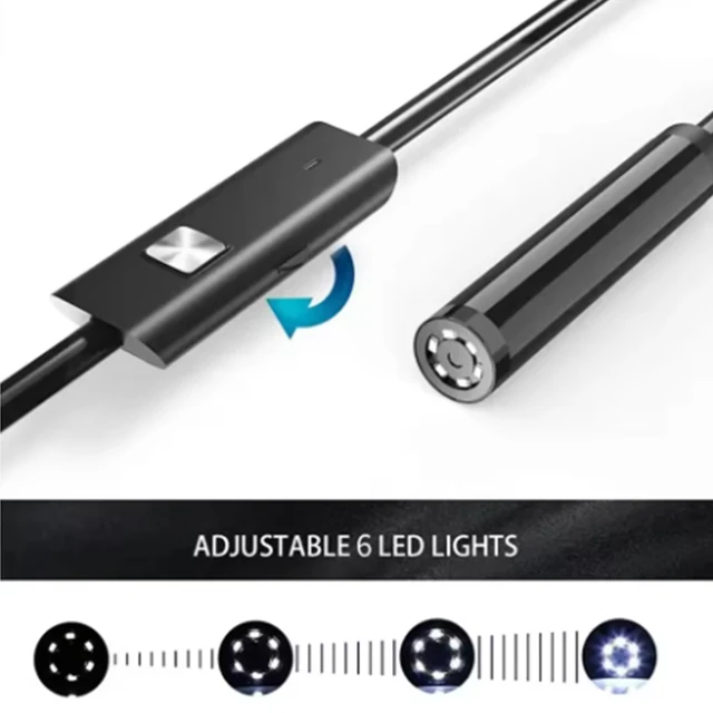 7.0MM TYPE-C Endoscope Camera IP67 Waterproof 6 LEDs Adjustable USB Android Flexible Inspection Borescope Cameras for Phone PC 6