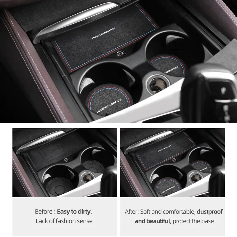 For BMW G30 G32 G38 Series 5 6 GT Storage Cup Holder Anti-slip Mat MP Carbon Fiber Car Interior Accessories car interior trim