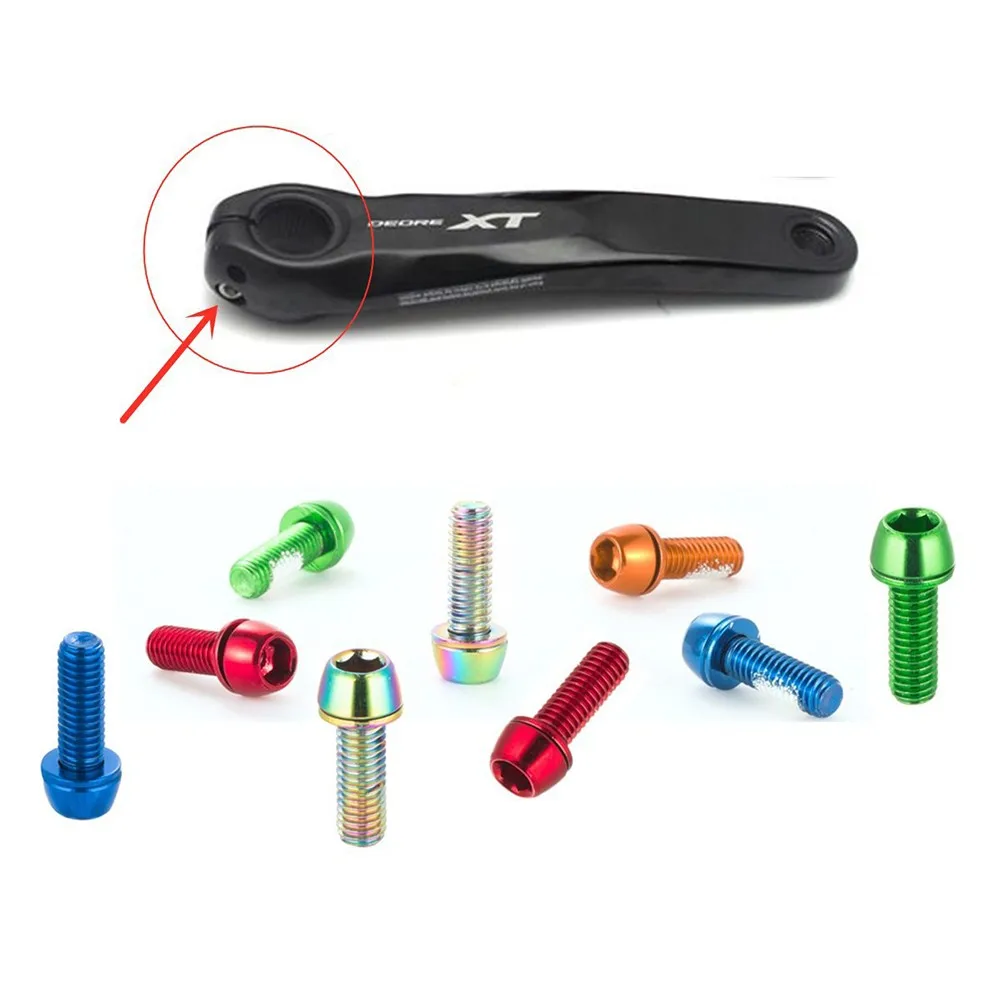 Bicycle Crank Bolts M6x18mm W/ Gasket Crankset Arm Fixing Bolts MTB Road Bike Crank Screws Steel Ultralight Bicycle Screws bicycle crank useful bicycle repair anti scratch bicycle crank arm combo for mtb crank arm set bicycle crank kit