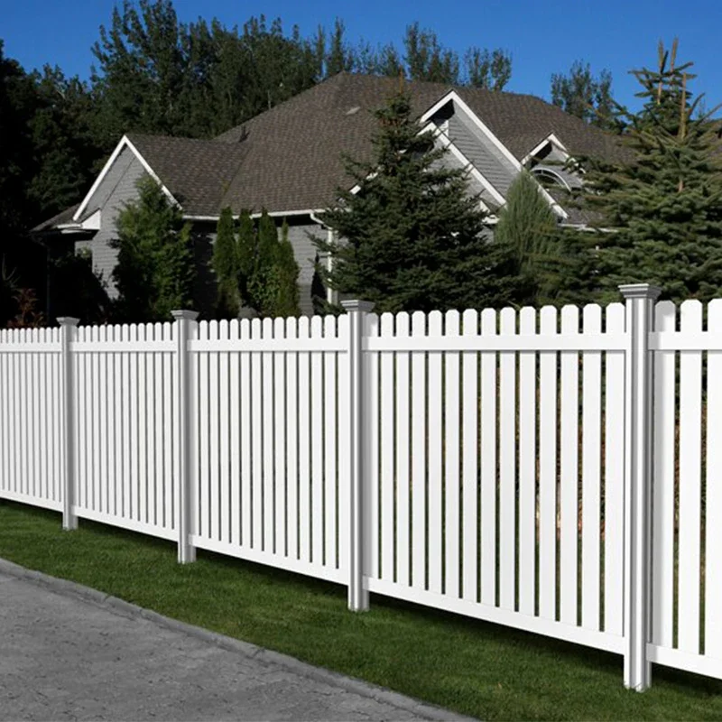 White Vinyl Ft Dog Ear Pickets White Vinyl Semi Privacy Fence