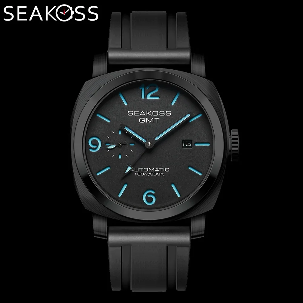 SEAKOSS 10Bar GMT Diving Automatic Mechanical Watch Men 1963