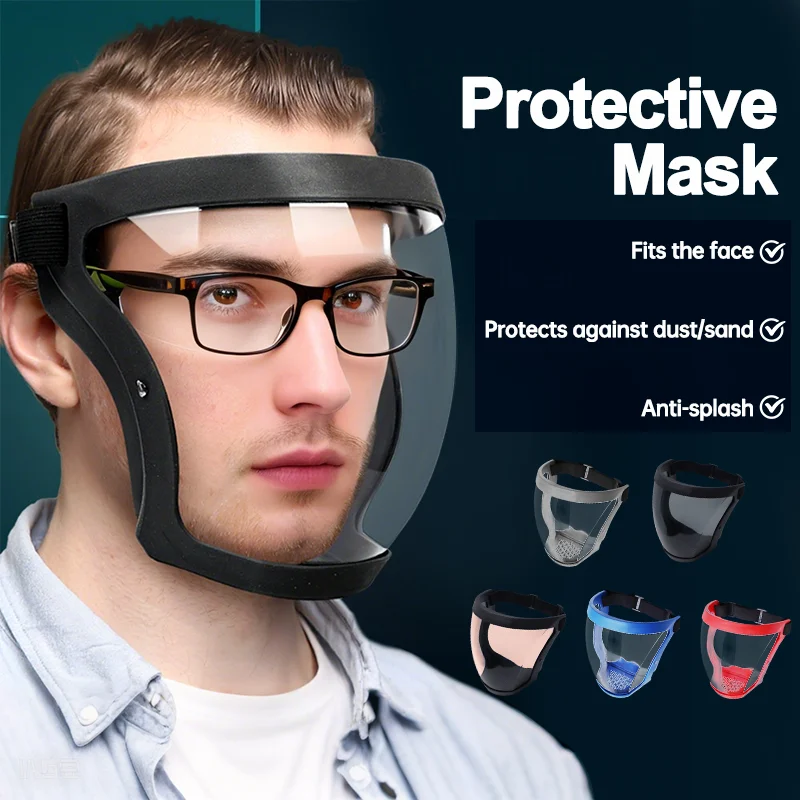 Enhanced Transparent Full Face Protection Shield with Anti-Fog and Anti-Splash Features