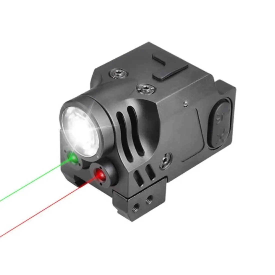 Tactical Aluminum Flashlight with Red and Green Laser for Outdoor Use