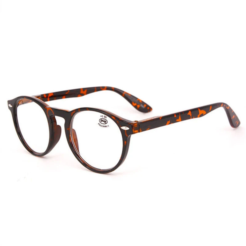 Ultralight Red Leopard Print Vintage Round Reading Glasses - Fashionable Eyewear