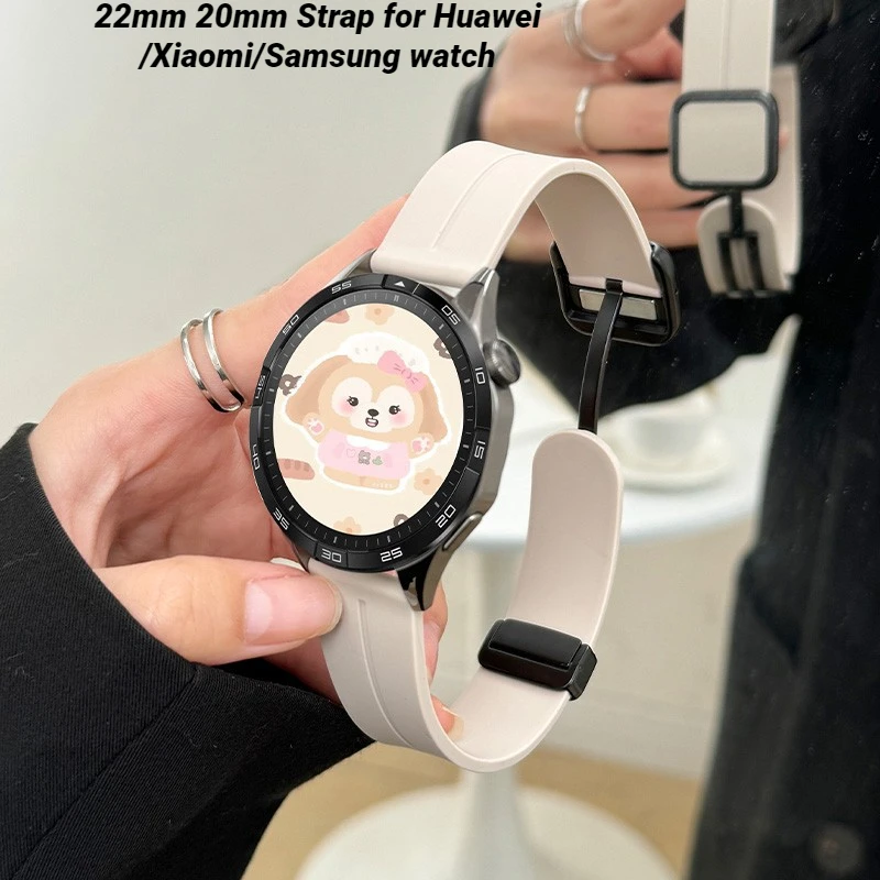 

Ремешок силиконовый для Huawei Watch GT4/GT3/GT2 pro, магнитный спортивный браслет для Huawei watch 4 pro, 22 мм 20 мм
