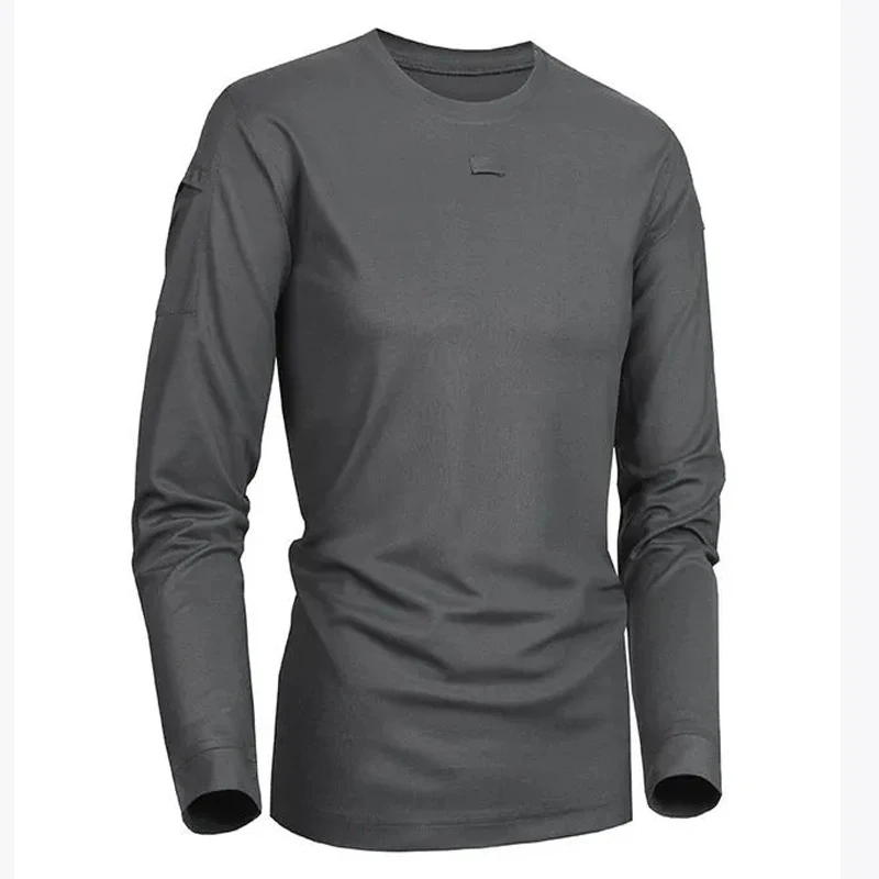 

Men Quick Dry Pullerover O-Neck Tees Army Military Tactical Camping Trekking Fishing Climbing Long Sleeve Run Sport T-Shirt