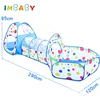 Children's Tent Foldable Baby 3In1 Playground Playpen for Children Indoor Balls for Dry Pool with Polyester Tunnel Games for Kid 4