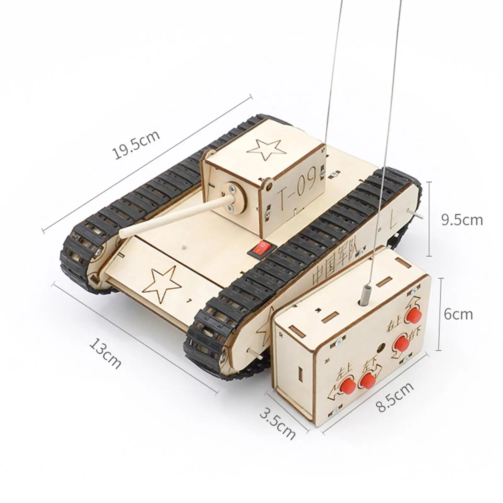 

DIY Wooden Science Experiment Kits Remote Control Tracked Tank Model Tank Model Kits for Kids Boy Girls Birthday Gift Children