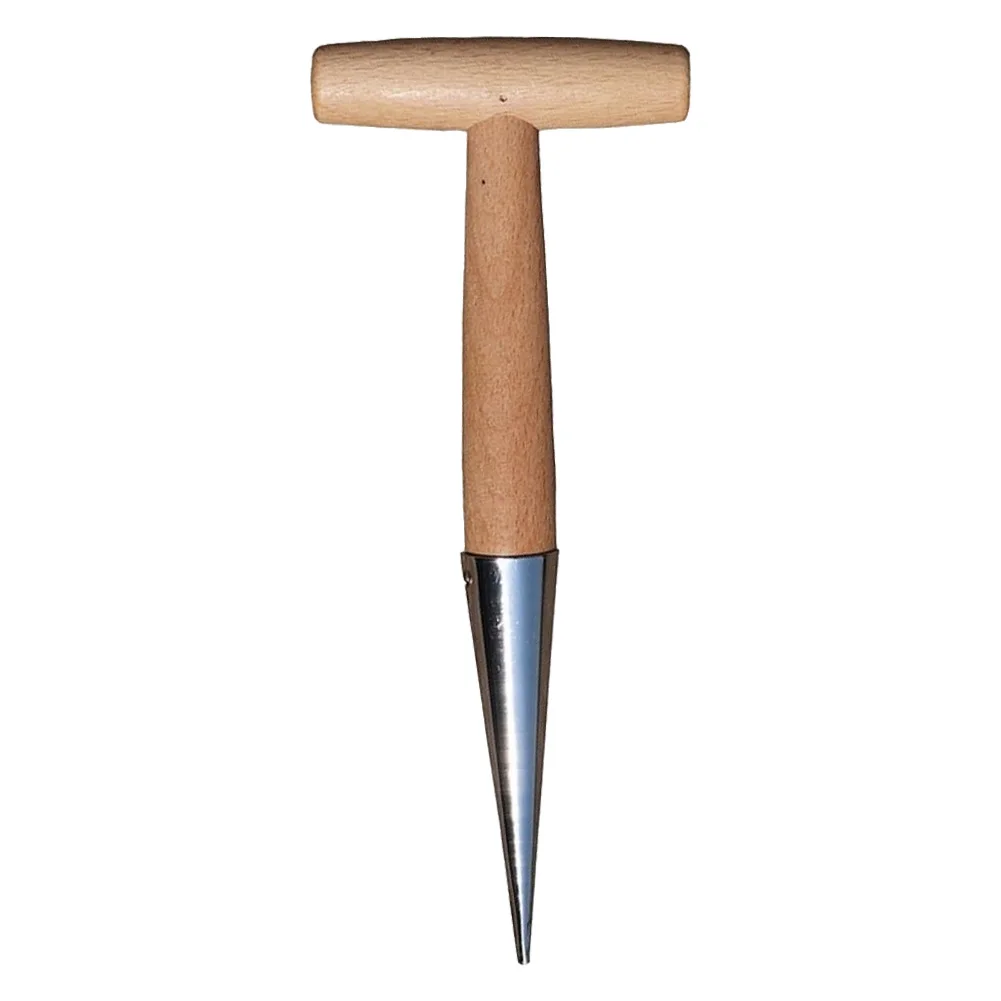 Hand Dibber Garden Tool Stainless Steel Sow Dibbler With Wood Handle Seed Dibber for Sowing Transplanting Planting Bulb Digging