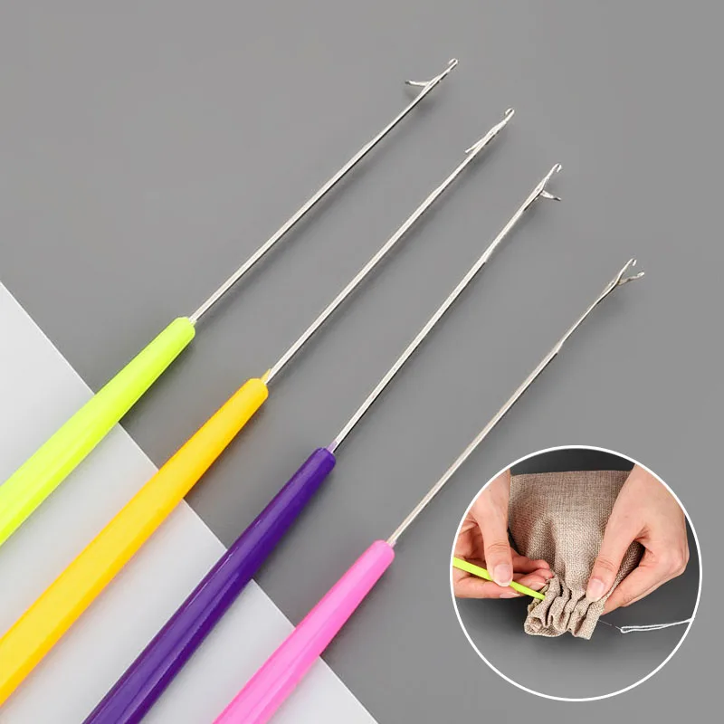 1Pc Crochet Hooks With Plastic Handle Micro Crochet Needle For Knitting  Lace Trim DIY Knitting Tools Supplies 0.5-2.5mm