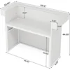 Reception Desk with Light, 55-Inch Front Desk with Cable Grommets, Modern Retail Counter Table for Salon, Lobby, Shop 2