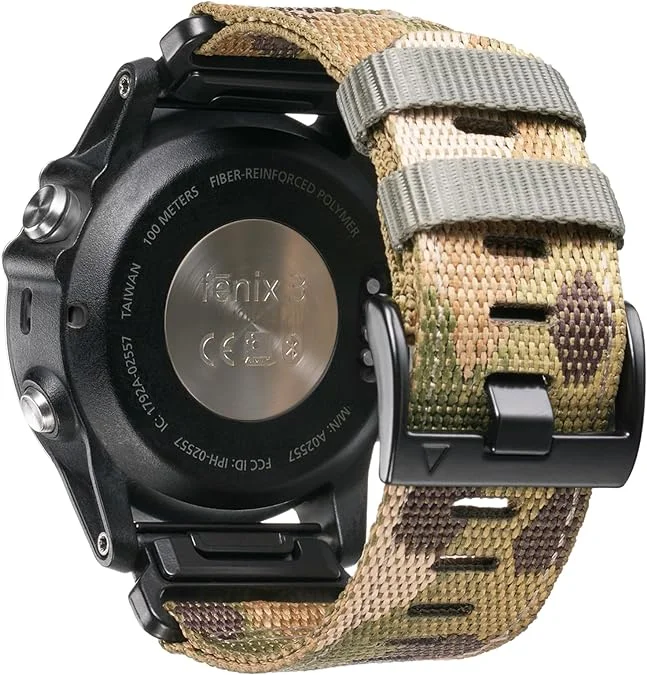 Camouflage Easy Fit Nylon Strap with Quick Release for Garmin Fenix and Tactix Watches