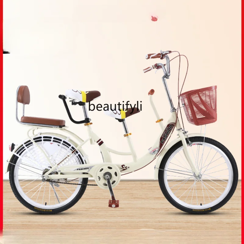 

yj Bicycle Female Parent-Child Mother-Child Lightweight Bicycle Commuter Ordinary 24-Inch Baby