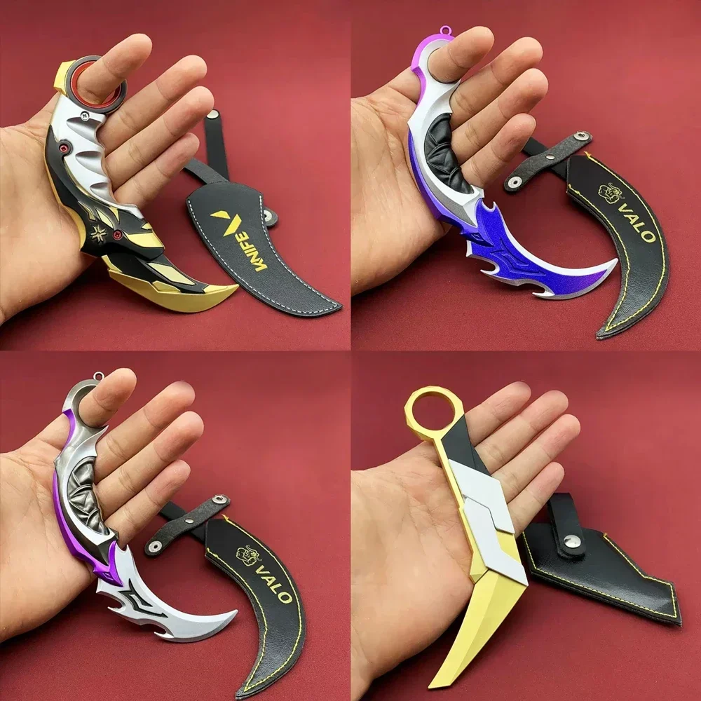 Game Knife Valorant Karambit Prime Reaver Metal Uncut 16cm Cosplay Toy for Kids