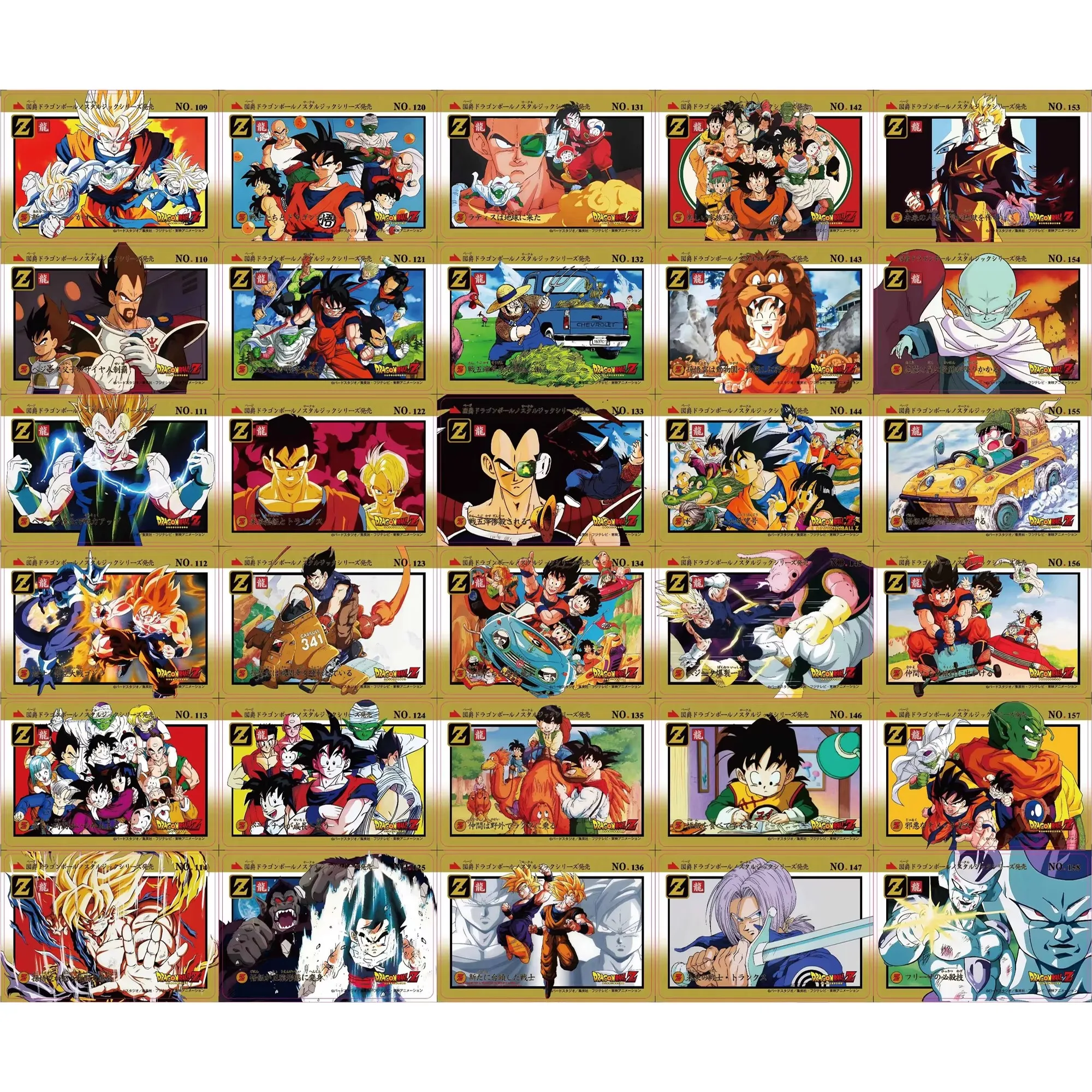 55Pcs/set Dragon Ball Z Super Saiyan Goku Gohan Vegeta Trunks Frieza Cell Flash Card Classic Anime Collection Cards Gift Toy