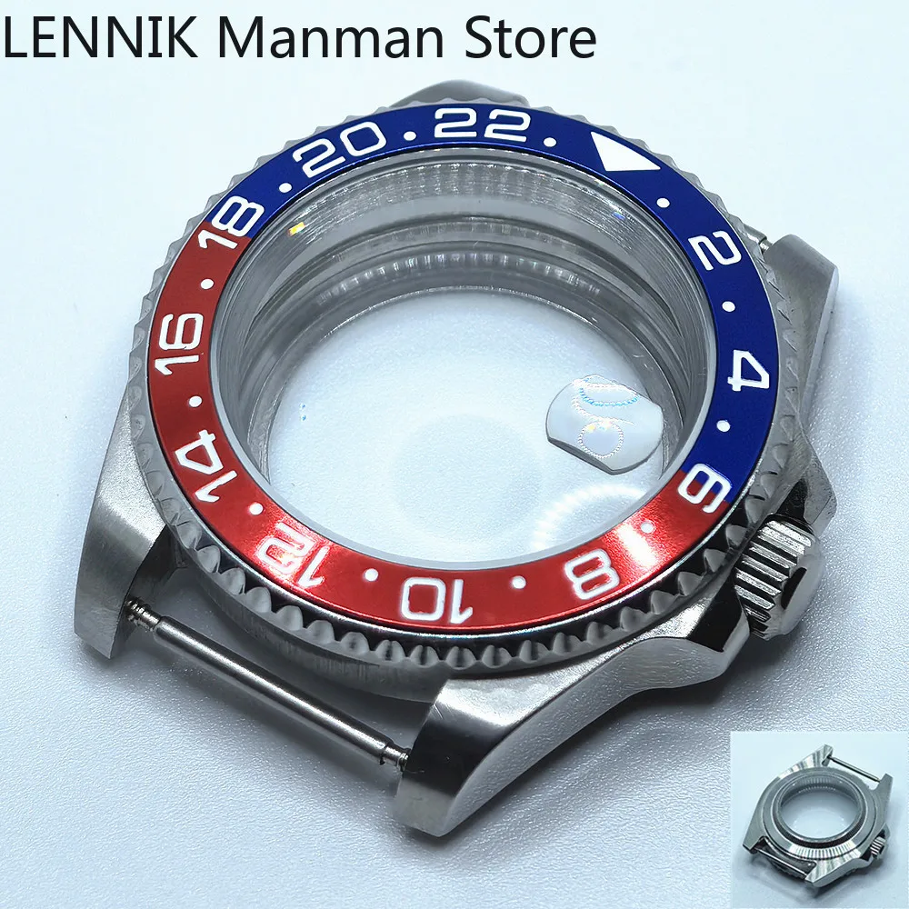 40mm Black PVD Watch Case with Transparent Back Glass