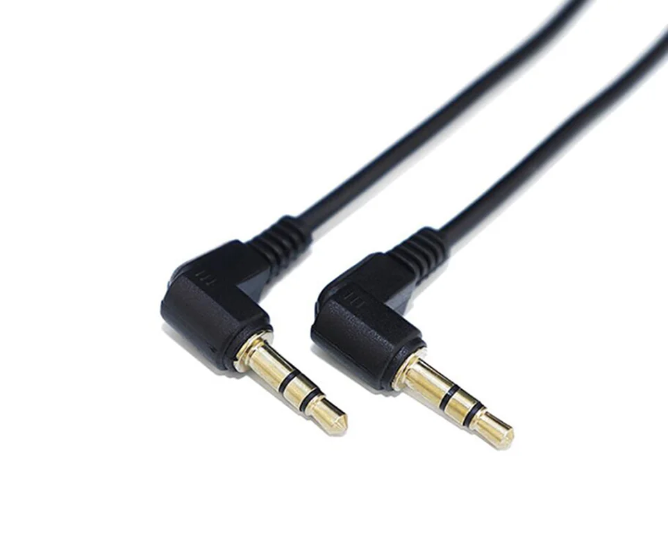 Premium 90-Degree Angle 3.5mm Audio Cable - High-Fidelity AUX Stereo Cord