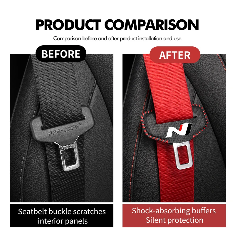 현대 N 라인 투싼 NX4 I20 I30 I10 쏘나타 엘란트라 제네시스용 범용 카시트 벨트 클립 보호대 안전 버클 커버