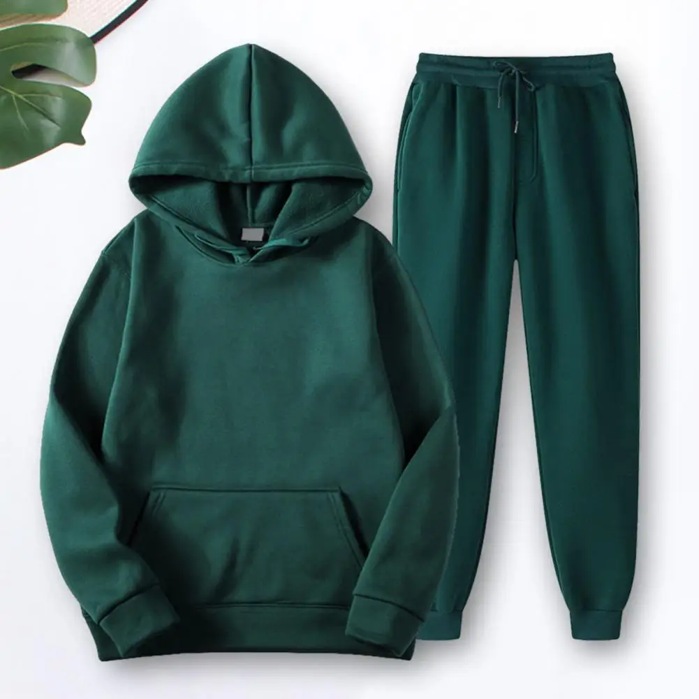 

Men Outfit Men Hoodie Pants Set Versatile Unisex Sportswear Set Soft Breathable Hoodie Pants for Autumn/winter