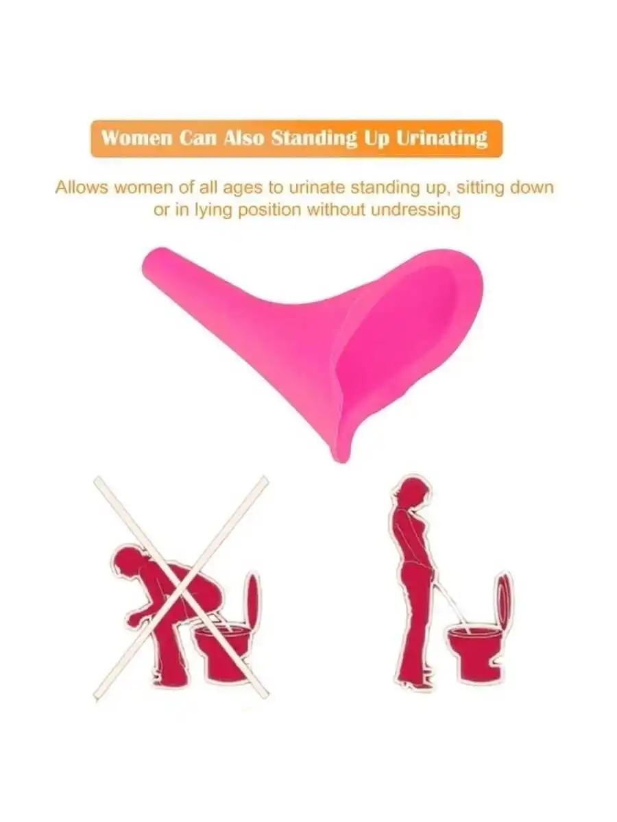 1PC Women Girl Urinal Outdoor Travel Camping Female Urinal Soft Silicone Urination Device Stand Up & Pee Lady Mobile Toilet