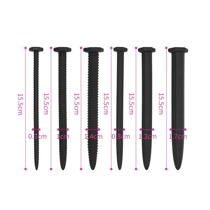 Penis sex toys 6 Size Penis Plug Silicone Urethra Catheter Soft Male Masturbator Tube Urethral Stretcher Urethral Sound Dilator Adult