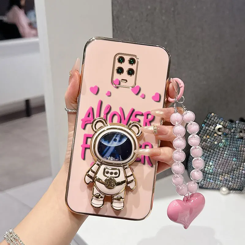 Floral Fan Phone Case Set with Bead Lanyard & Stand