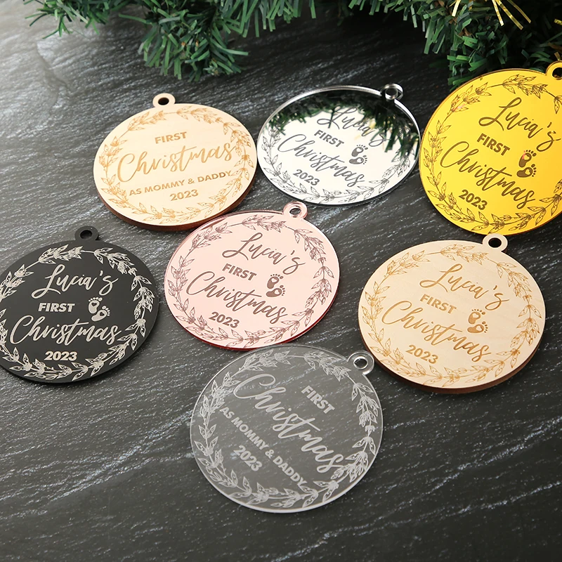 Personalized Baby's First Christmas Engraved Keepsake Ornament