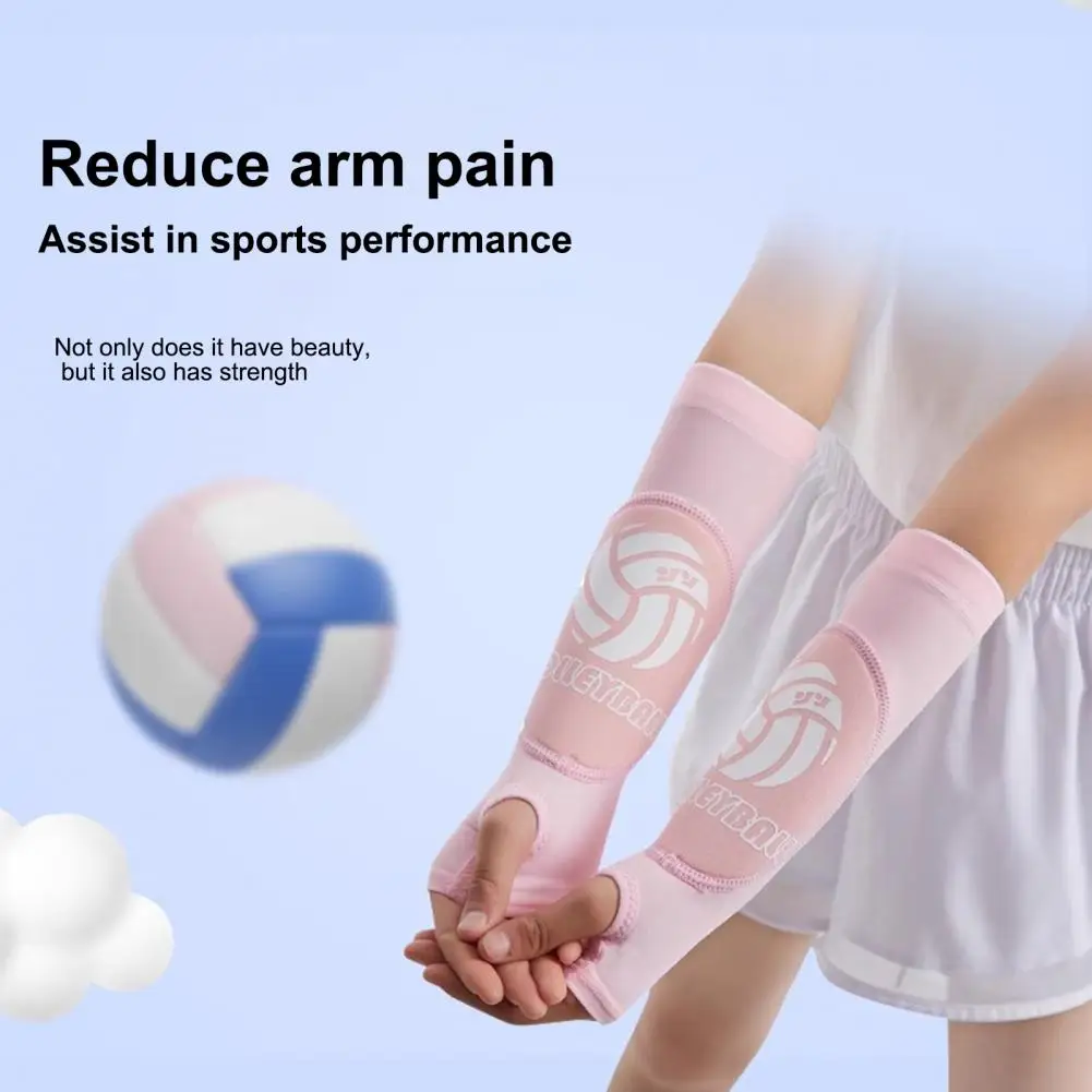 

Volleyball Accessories Teens Volleyball Arm Padded Sleeves Set Breathable Ice Silk Fabric Protective Wrist Forearm for Passing